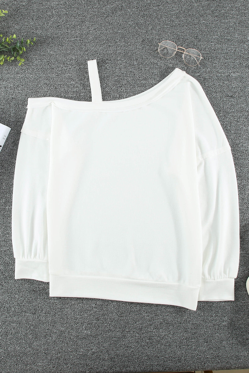 Asymmetrical Cold-Shoulder Long Sleeve Top