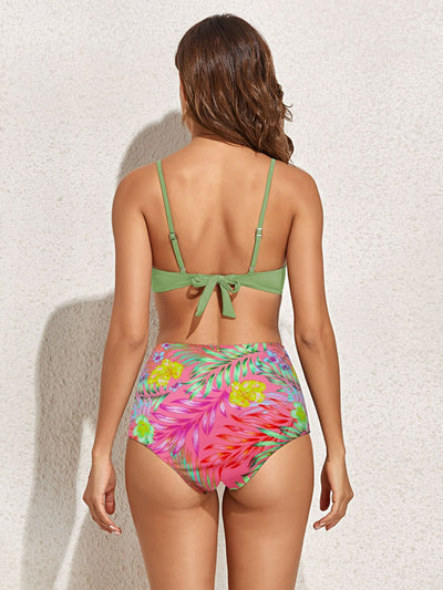 Floral Crisscross Three-Piece Swim Set